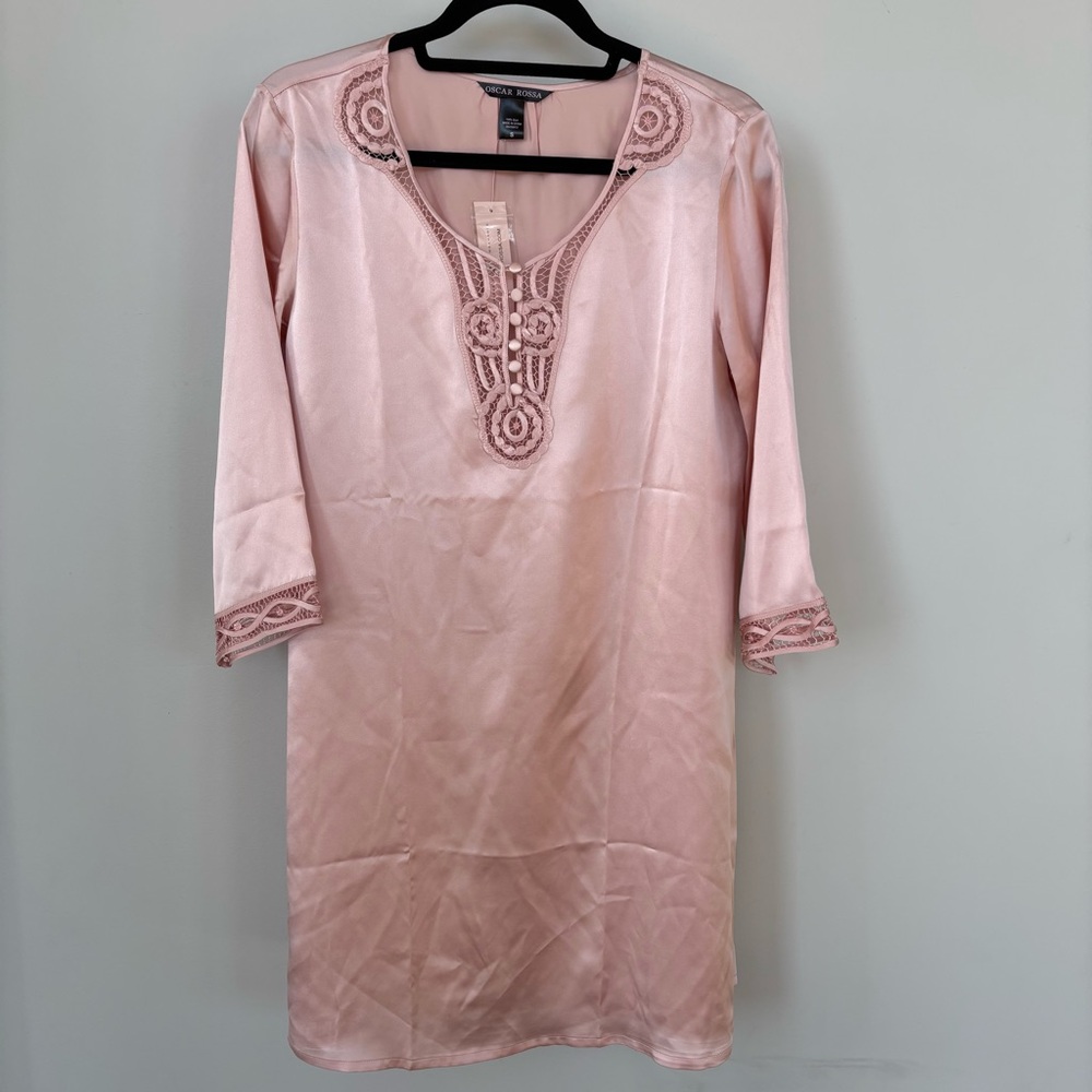 Oscar Rossa Silk Night Shirt Size S NWT